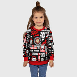 Свитшот детский БУМАЖНЫЙ ДОМ ЛОГОБОМБИНГ LA CASA DE PAPEL, цвет: 3D-красный — фото 2