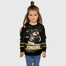 Свитшот детский Питтсбург Пингвинз, Pittsburgh Penguins, цвет: 3D-черный — фото 2