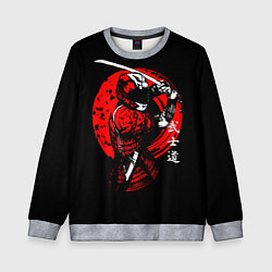 Свитшот детский МОТО САМУРАЙ С КАТАНОЙ JAPAN SAMURAI, цвет: 3D-меланж