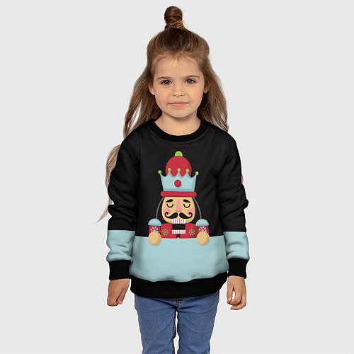 Детский свитшот Кукла Щелкунчик / 3D-Черный – фото 4