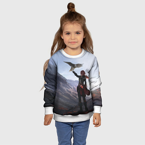 Детский свитшот ДИЛЮК С ЯСТРЕБОМ DILUC / 3D-Белый – фото 4
