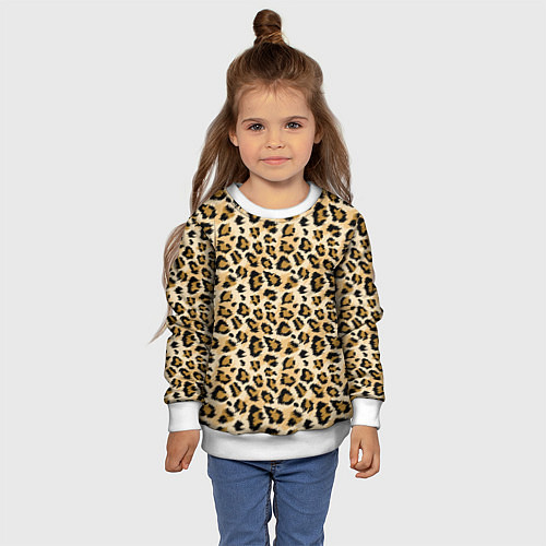 Детский свитшот Пятна Дикого Леопарда / 3D-Белый – фото 4