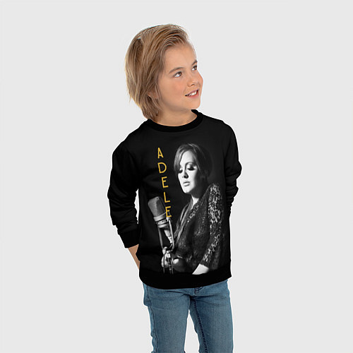 Детский свитшот Певица Adele / 3D-Черный – фото 3
