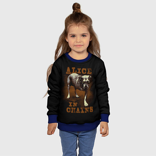 Детский свитшот Alice in chains Dog / 3D-Синий – фото 4