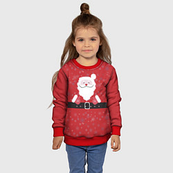 Свитшот детский Санта Клаус со снежинками, цвет: 3D-красный — фото 2