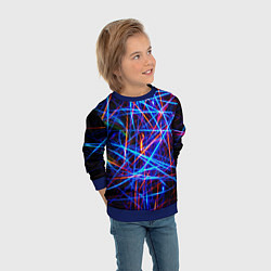 Свитшот детский NEON LINES Glowing Lines Effect, цвет: 3D-синий — фото 2