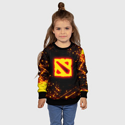 Свитшот детский DOTA 2 FIRE LOGO ДОТА 2 ОГНЕННЫЙ ЛОГО, цвет: 3D-черный — фото 2