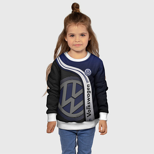 Детский свитшот Volkswagen Фольксваген / 3D-Белый – фото 4