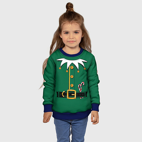 Детский свитшот Christmas Elf Outfit / 3D-Синий – фото 4