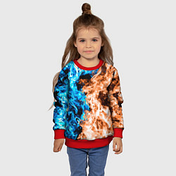 Свитшот детский Огненное пламя, цвет: 3D-красный — фото 2