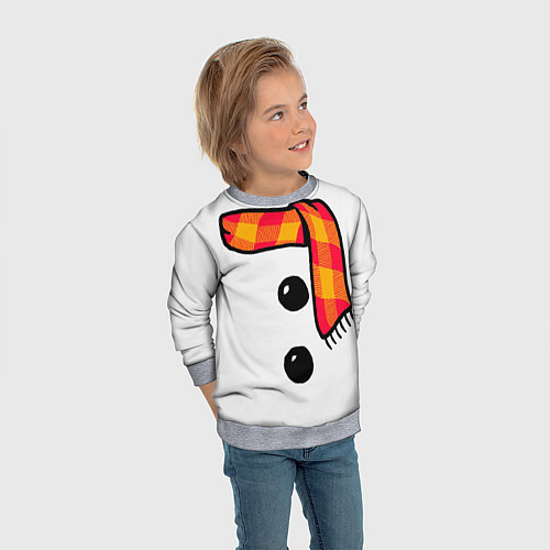 Детский свитшот Snowman Outfit / 3D-Меланж – фото 3