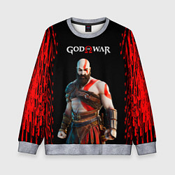 Свитшот детский God of War красные разводы, цвет: 3D-меланж