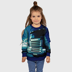 Свитшот детский SCANIA Дальнобой 2022, цвет: 3D-синий — фото 2