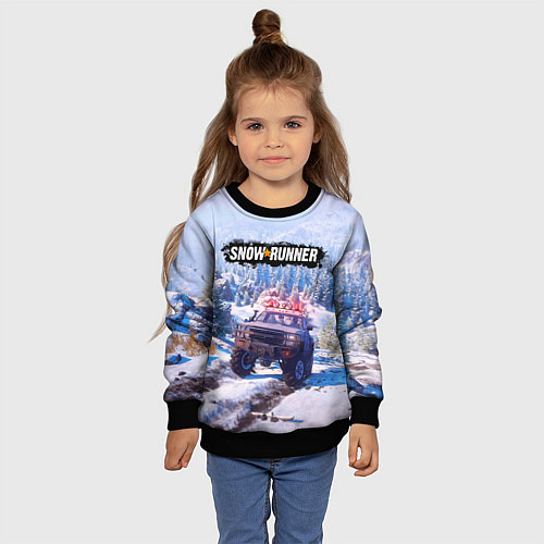 Детский свитшот SnowRunner Гонки по бездорожью / 3D-Черный – фото 4