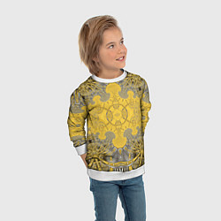 Свитшот детский Коллекция Фрактальная мозаика Желтый на черном 573, цвет: 3D-белый — фото 2