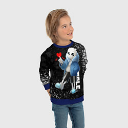 Свитшот детский НОВОГОДНИЙ САНС UNDERTALE НОВЫЙ ГОД, цвет: 3D-синий — фото 2