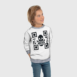 Свитшот детский Хакерю QR-code Qr код для программистов, цвет: 3D-меланж — фото 2
