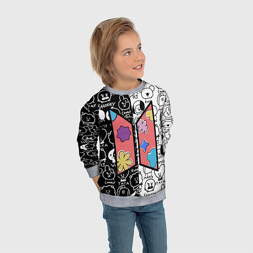 Детский свитшот Permission To Dance SPLIT BT21 / 3D-Меланж – фото 3