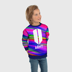 Свитшот детский BTS ARMY RAIBOW, цвет: 3D-синий — фото 2