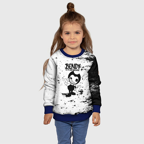 Детский свитшот Bendy and the ink machine - Black & White / 3D-Синий – фото 4