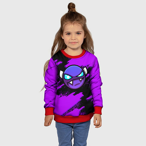 Детский свитшот Geometry Dash game - Геометри Дэш / 3D-Красный – фото 4