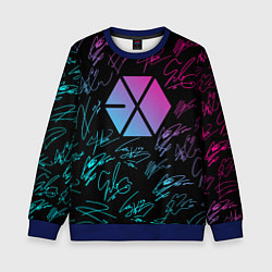 Детский свитшот EXO BAND НЕОНОВЫЕ АВТОГРАФЫ