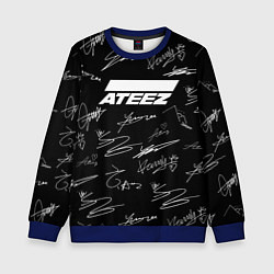Детский свитшот ATEEZ БЕЛЫЕ АВТОГРАФЫ УЗОР