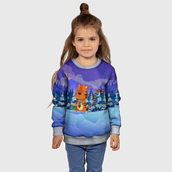 Свитшот детский Тигр - менеджер, цвет: 3D-меланж — фото 2