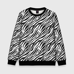 Свитшот детский Чёрно-Белые полоски Зебры, цвет: 3D-черный