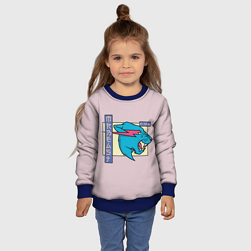 Детский свитшот Mr Beast Japan Full Print / 3D-Синий – фото 4