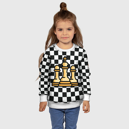 Детский свитшот ChessKing Abstraction / 3D-Белый – фото 4