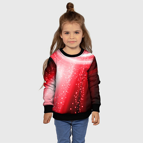 Детский свитшот Красная космическая спираль / 3D-Черный – фото 4