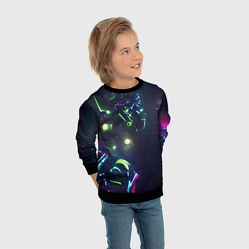 Детский свитшот Космическая битва / 3D-Черный – фото 3