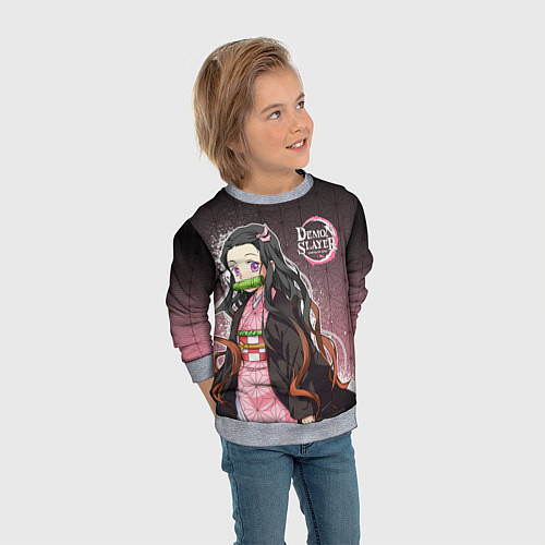 Детский свитшот НЕЗУКО NEZUKO SLAYER / 3D-Меланж – фото 3