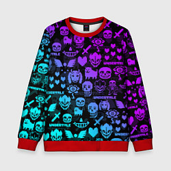 Свитшот детский UNDERTALE NEON PATTERN УЗОР, цвет: 3D-красный