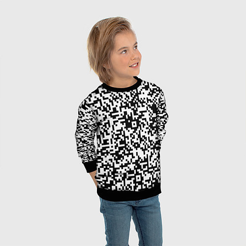Детский свитшот Стиль QR код / 3D-Черный – фото 3