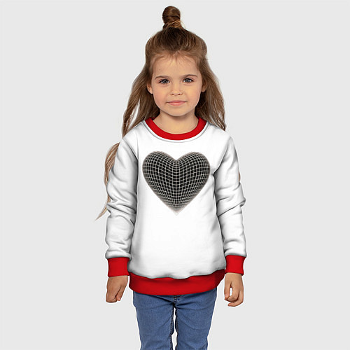 Детский свитшот HEART PRINT / 3D-Красный – фото 4