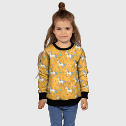 Свитшот детский Единороги на желтом фоне, цвет: 3D-черный — фото 2