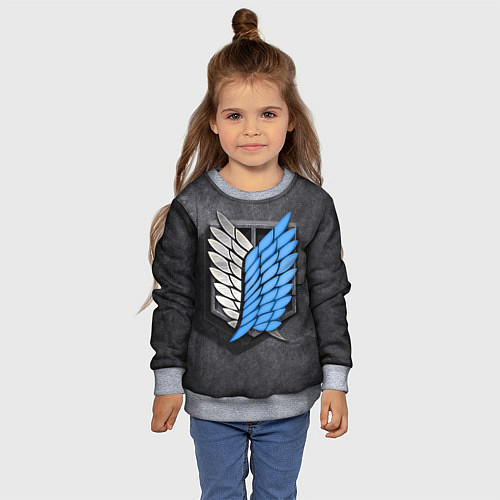 Детский свитшот АТАКА ТИТАНОВ Attack on Titan / 3D-Меланж – фото 4