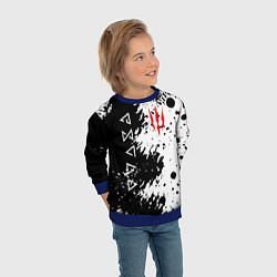Свитшот детский The Witcher black & white, цвет: 3D-синий — фото 2
