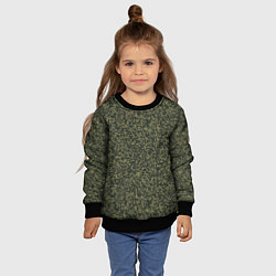 Свитшот детский Цифра Флора пиксельный камуфляж, цвет: 3D-черный — фото 2
