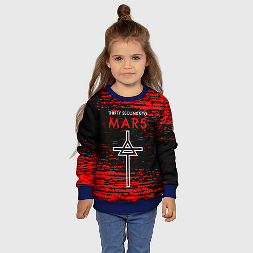 Детский свитшот 30 Seconds to Mars - До марса 30 сек / 3D-Синий – фото 4