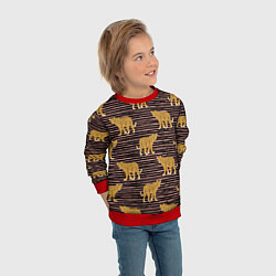 Свитшот детский Леопарды паттерн, цвет: 3D-красный — фото 2