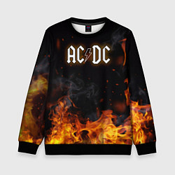 Свитшот детский ACDC - Fire, цвет: 3D-черный