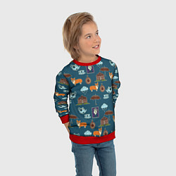 Свитшот детский Англия паттерн, цвет: 3D-красный — фото 2
