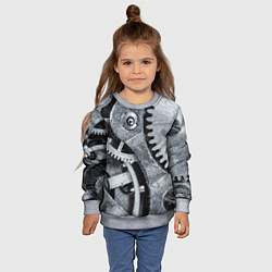 Свитшот детский Стальные шестерёнки, цвет: 3D-меланж — фото 2