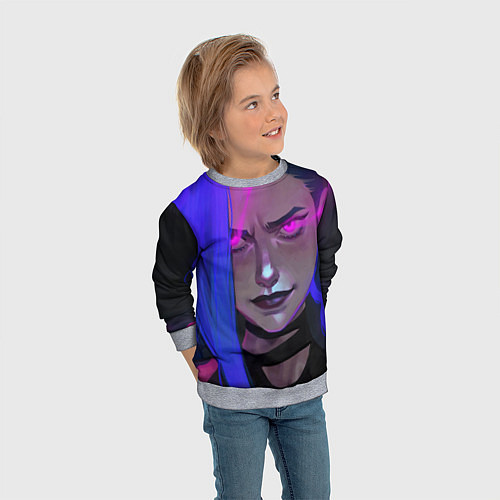 Детский свитшот League Of Legends Arcane ДЖИНКС Jinx Powder / 3D-Меланж – фото 3