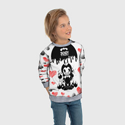 Свитшот детский BOMB LOVE BENDY AND THE INK MACHINE, цвет: 3D-меланж — фото 2