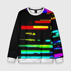 Свитшот детский Color fashion glitch, цвет: 3D-белый