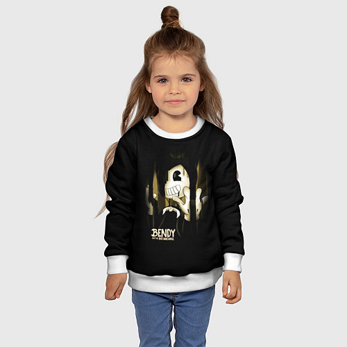 Детский свитшот Bendy And The Ink Machine подтеки / 3D-Белый – фото 4